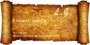 Lovasi Gyula névjegykártya